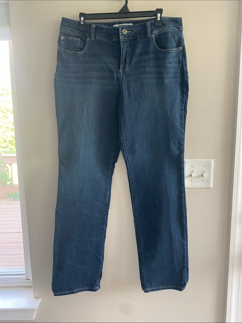 Chico's Women's Straight-Leg Jeans in Dark Blue